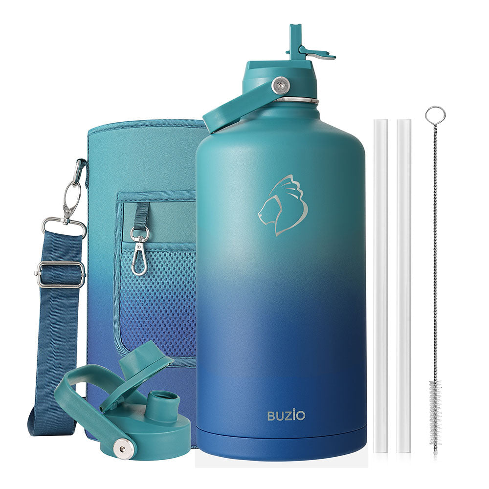 Stainless Steel Gallon Bottle with Straw Lid