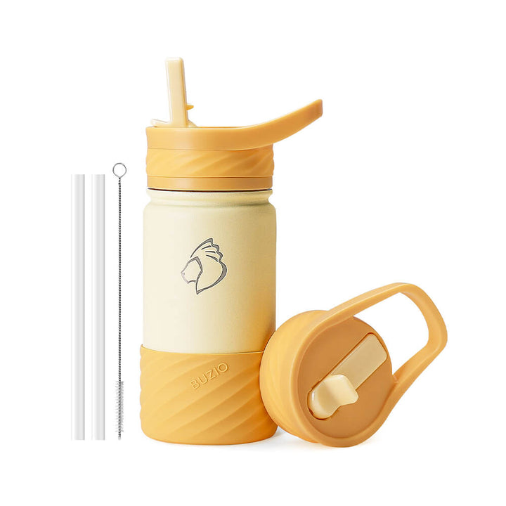 Kids Straw Water Bottles with Boot and Stickers | 14oz