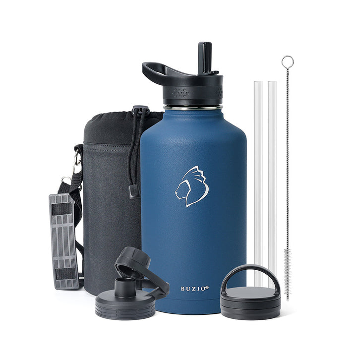 blue water bottle