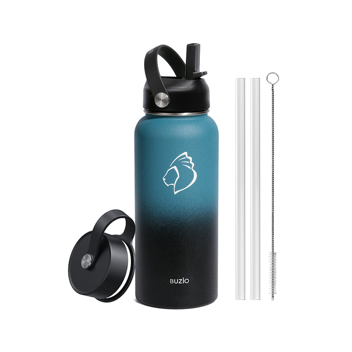 Insulated Water Bottle With Straw Lid & Spout Lid, - 32 oz - Vacuum  Insulated - Stainless Steel Reusable Water Bottle 