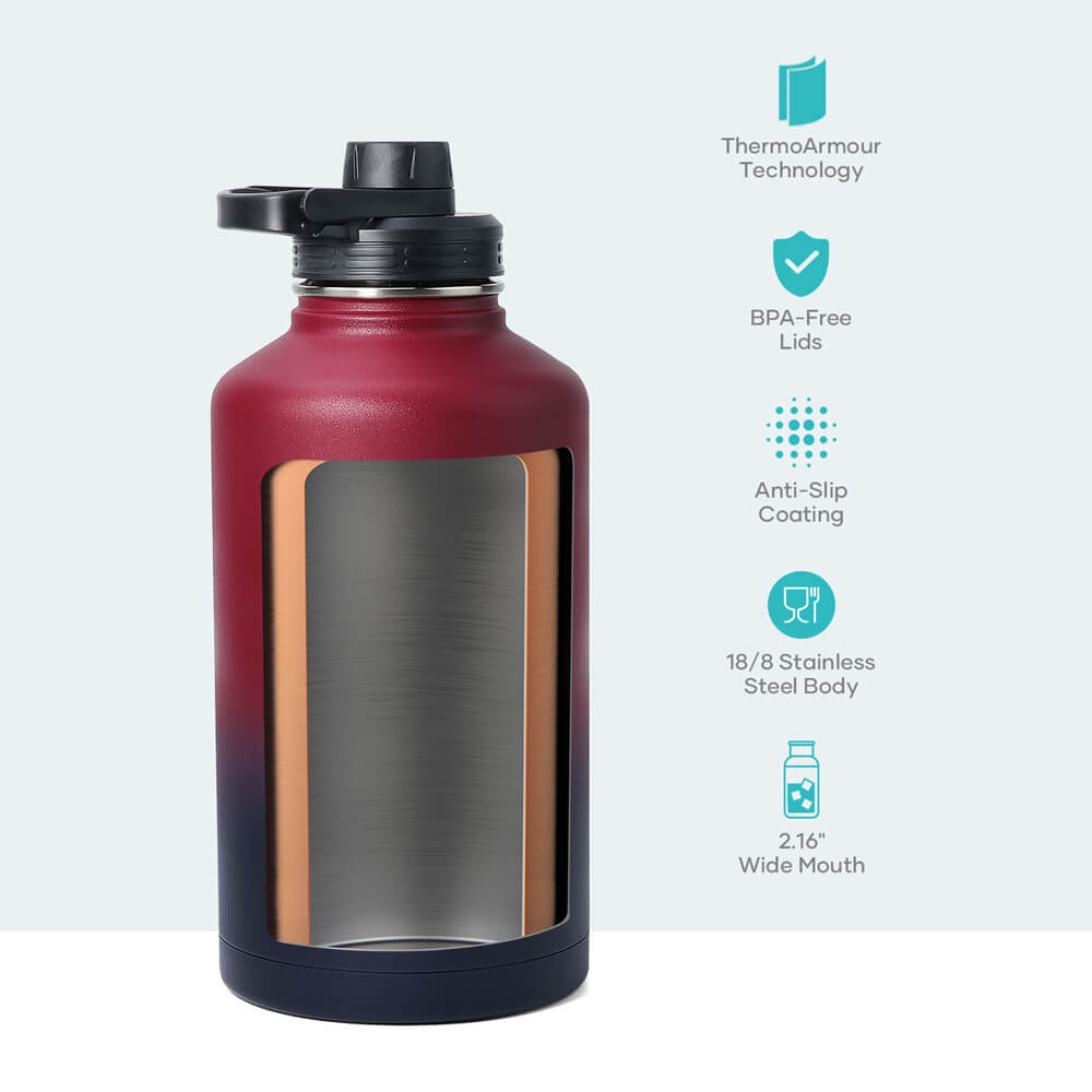 64 oz insulated straw water bottle