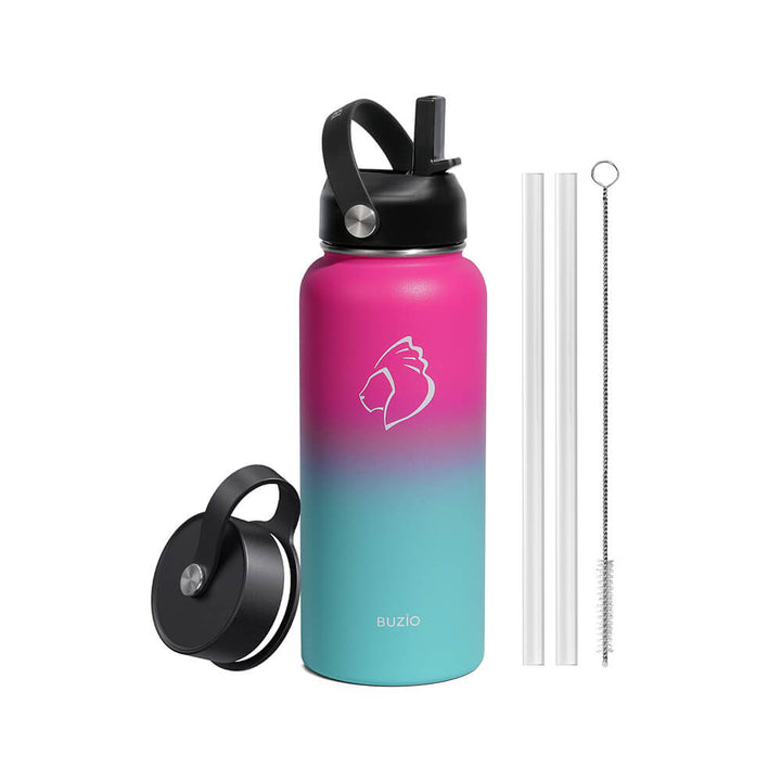 water bottle with straw and handle 