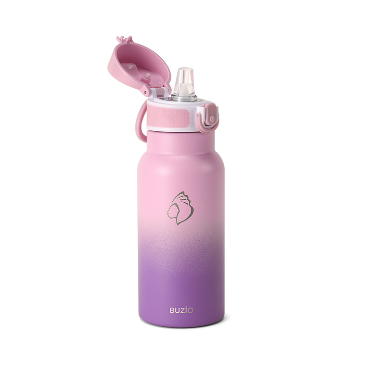 water bottle with straw and handle