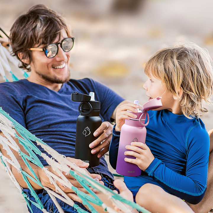 steel water bottle with straw