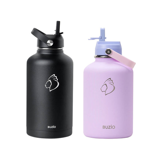 2 Pcs of Water Bottles with 2 Lids | 64oz