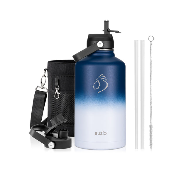 Insulated Water Bottles with 2 Lids | Tuxedo | 64oz