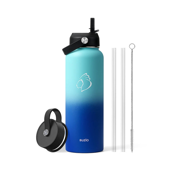 Flip Lid Metal Water Bottle With Straw » Ocean Bottle