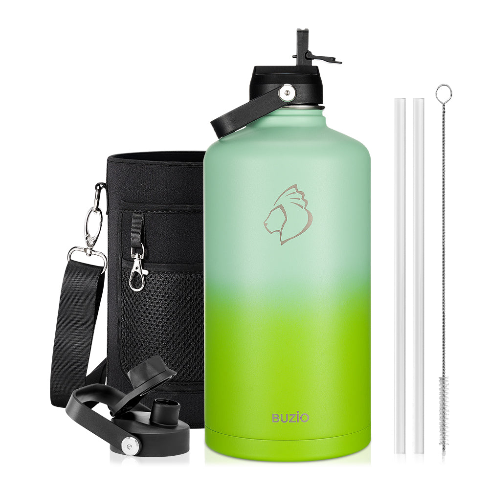 Stainless Steel Gallon Bottle with Straw Lid | 128oz – Buzio Bottle