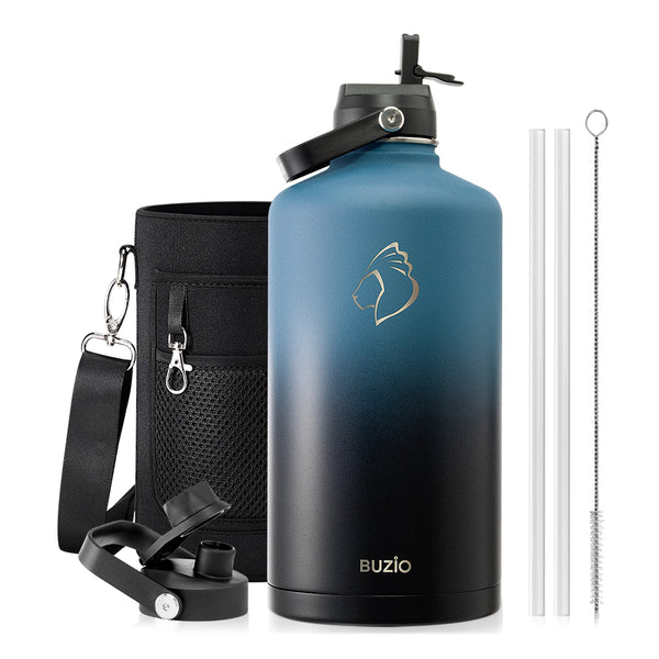 Insulated Water Bottle with Straw Lid | Indigo Crush | 128oz