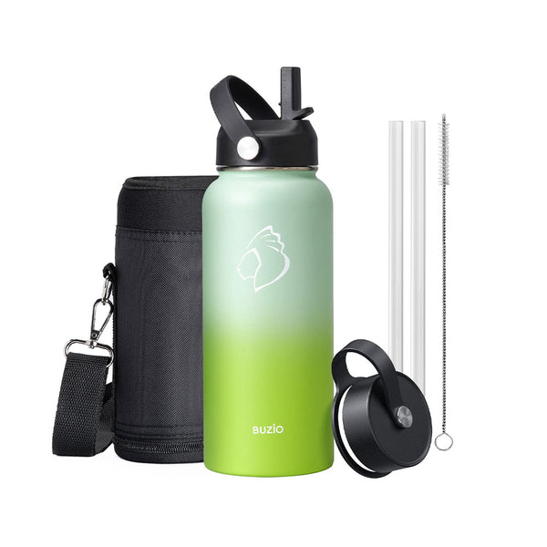 Duet Series Water Bottles with 2 Lids and Sleeve