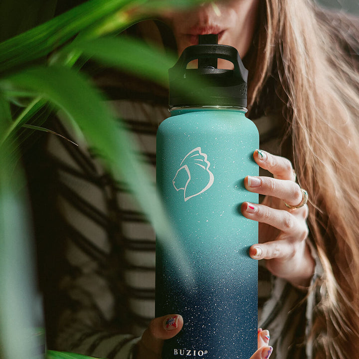 water bottle with built in straw