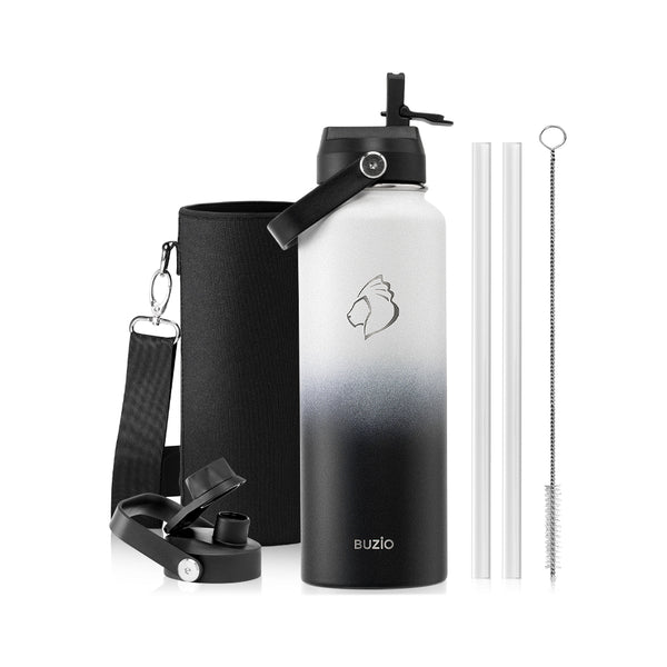 Insulated Water Bottles with 2 Lids | Day & Night | 40oz