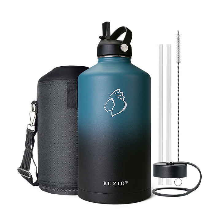 Flip Lid Metal Water Bottle With Straw » Ocean Bottle