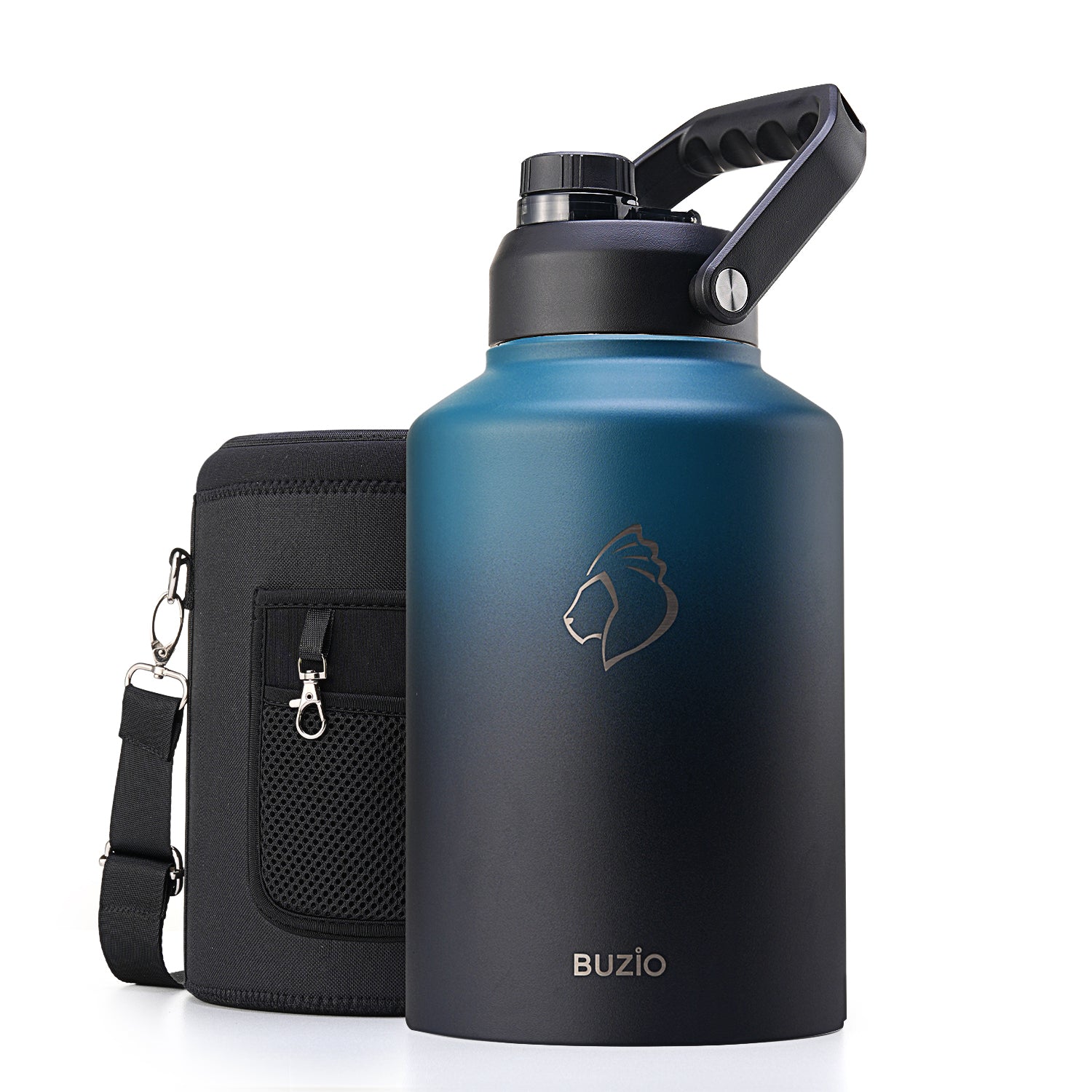 BUZIO 128oz One Gallon Vacuum Insulated Jug 128oz / Black
