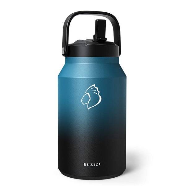 blue water bottle