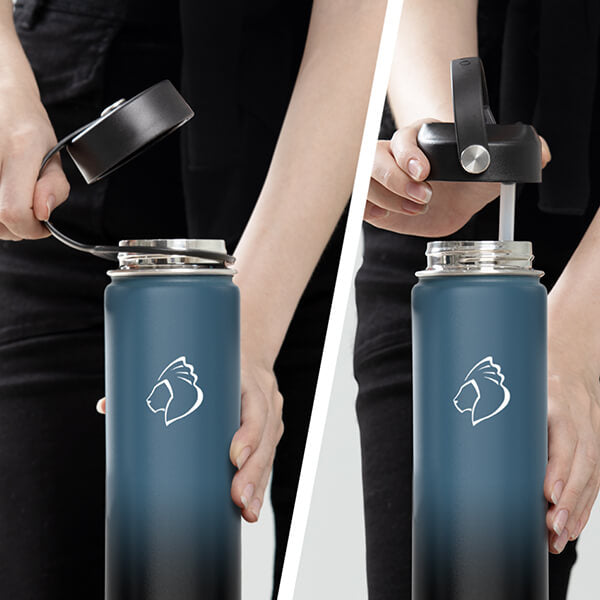 water bottle with straw