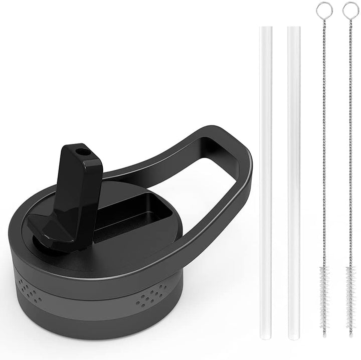 black straw lid