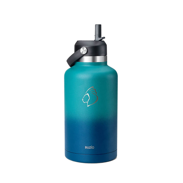 64oz metal water bottle blue