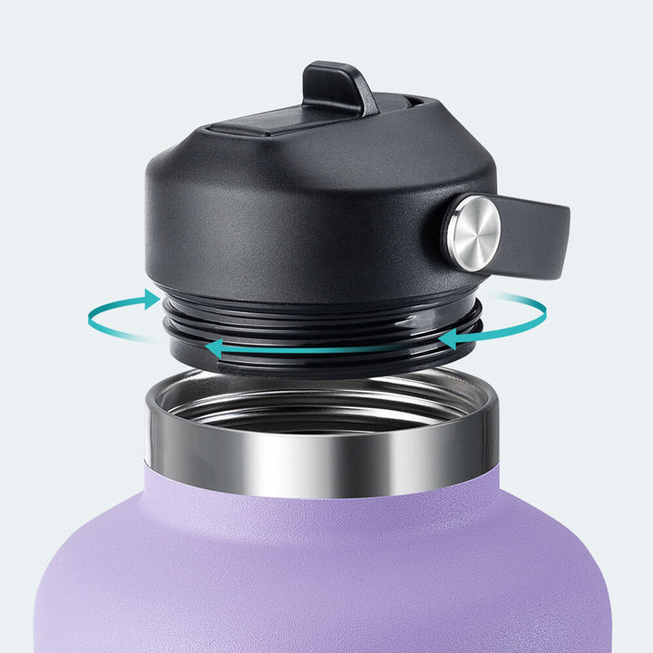 Buzio Motivational Water Bottle with 2 Lids 64oz Green/Purple Gradient  B1BW901 - Best Buy