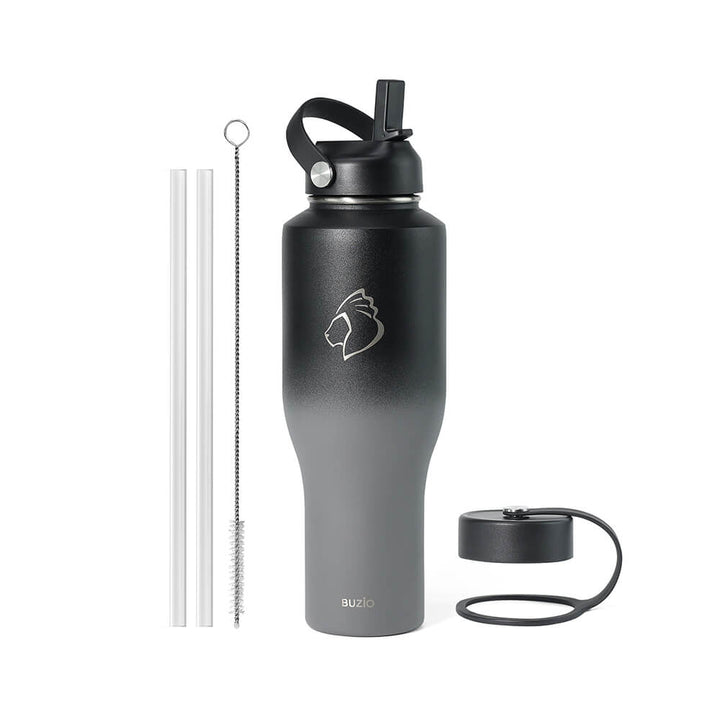 Cup-Holder Friendly Insulated Water Bottle, Sport Water Bottle, 40 oz –  Buzio Bottle